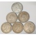 GREAT BRITAIN UK 1910- 1961. HALF 1/2 CROWNS . 6 LOT OF COINS